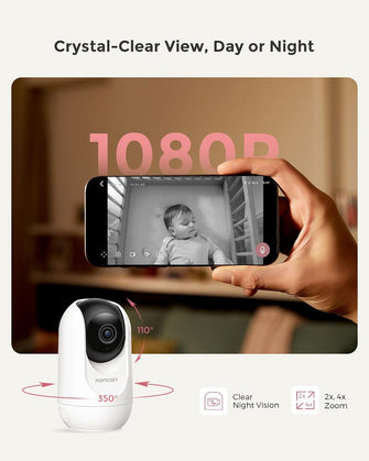 Momcozy Smart WiFi Baby Monitor – 5" 1080P Screen, Camera & Audio, Motion