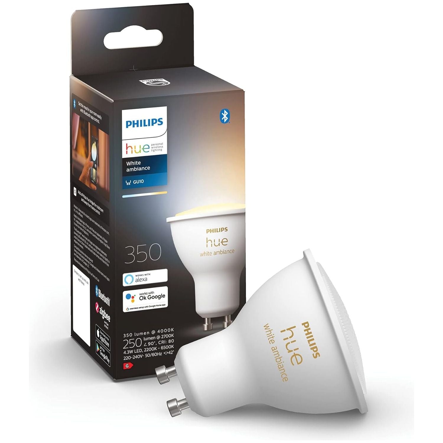 Buy Philips,Philips Hue White Ambiance GU10 Smart Light - Works with Alexa, Google Assistant & Apple HomeKit, for Indoor Lighting - Gadcet UK | UK | London | Scotland | Wales| Near Me | Cheap | Pay In 3 | LED Light Bulbs