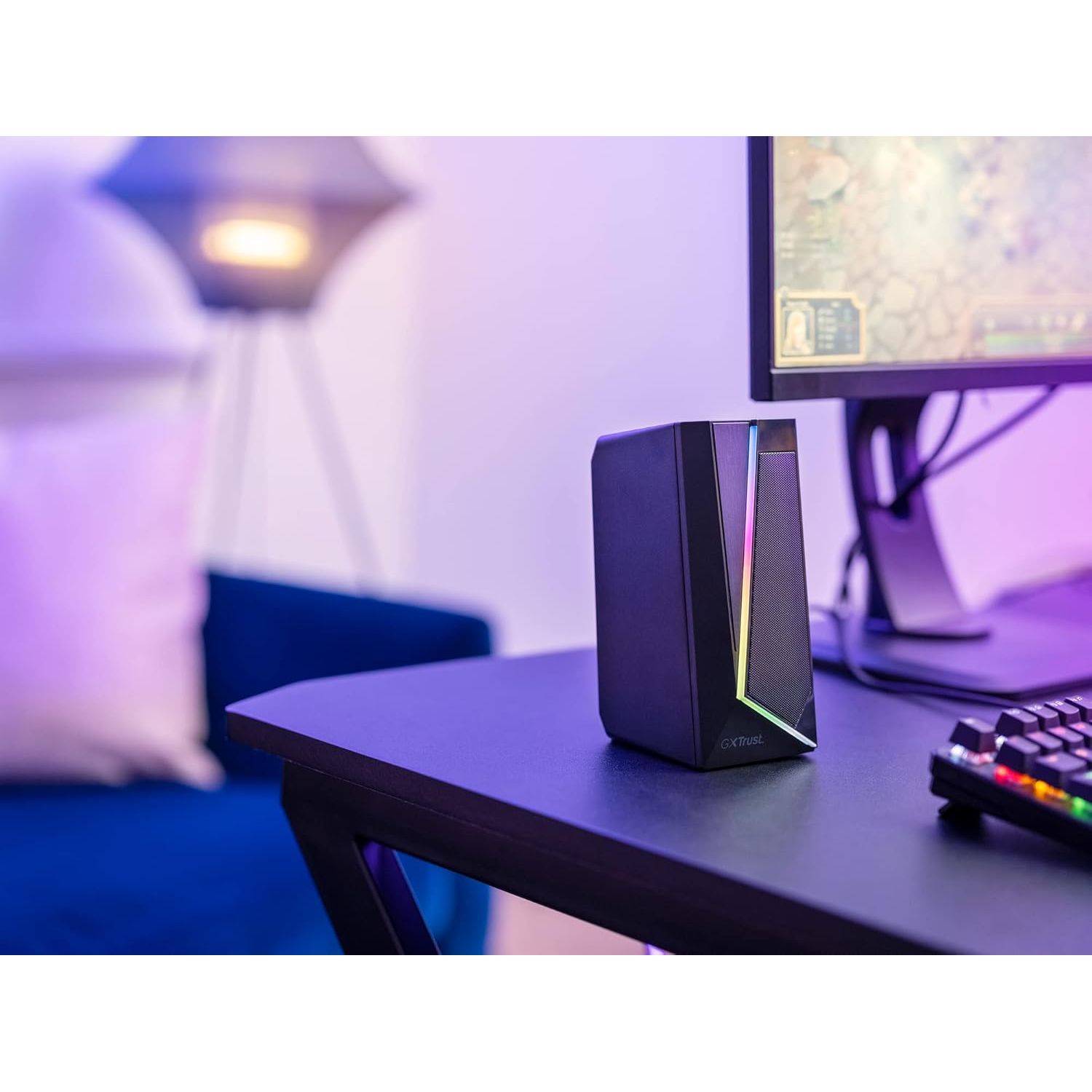 Buy RGB,Trust Gaming GXT 609 Zoxa 2.0 PC Speakers, 12W, RGB Lighting, USB Powered, 3.5mm AUX, Volume Control, Stereo Speakers for Desktop & Laptop - Black - Gadcet UK | UK | London | Scotland | Wales| Near Me | Cheap | Pay In 3 | Speakers