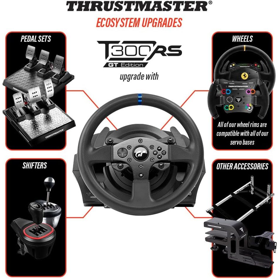 Buy Thrustmaster,Thrustmaster T300 RS GT – High-Performance Racing Wheel & Pedal Set with Force Feedback (PC, PS4, PS5, PS5 Pro) - Gadcet UK | UK | London | Scotland | Wales| Near Me | Cheap | Pay In 3 | Game Racing Wheels