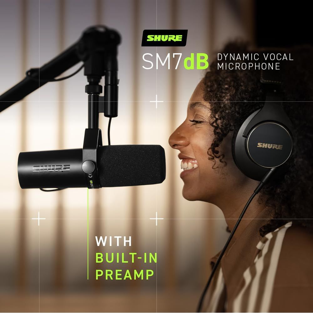Buy Shure,Shure SM7dB Dynamic Vocal Microphone with Built-In Preamp – XLR Mic for Streaming, Podcasting & Studio Recording - Gadcet UK | UK | London | Scotland | Wales| Near Me | Cheap | Pay In 3 | Microphones