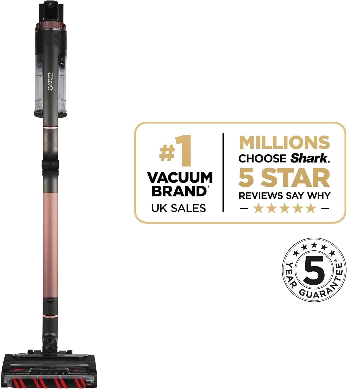 Shark Stratos Cordless Stick Vacuum Cleaner, Charcoal/Rose Gold IZ400UK