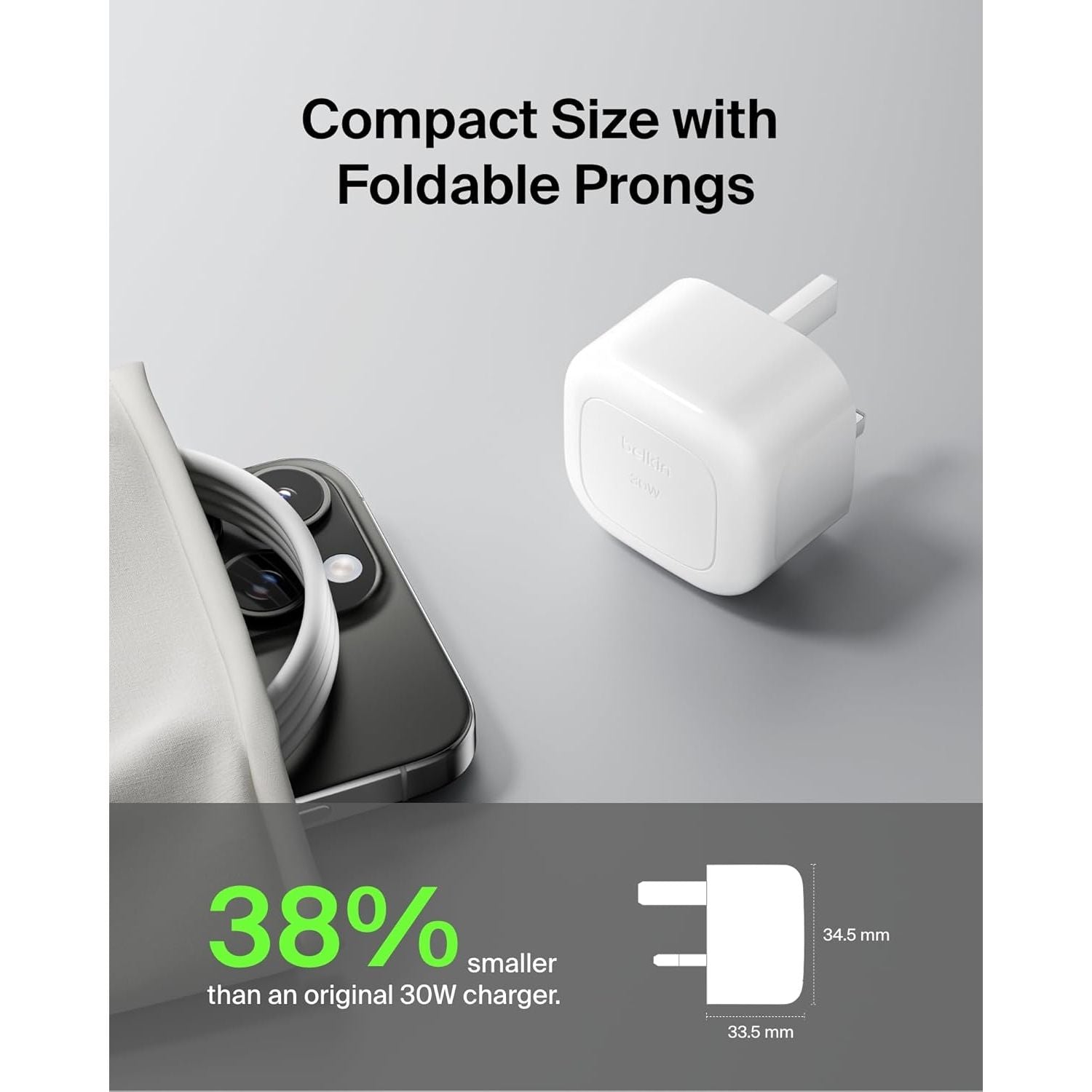 Buy Belkin,Belkin BoostCharge Compact Wall Charger 30W USB-C PD - White - Gadcet UK | UK | London | Scotland | Wales| Near Me | Cheap | Pay In 3 | Power Adapters