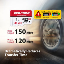 GIGASTONE 1TB Micro SD Card, Gaming Plus, Up to 150/120 MB/s, MicroSDXC Memory Card for Nintendo-Switch 1, SteamDeck, 4K UHD Video, UHS-I A1 V30 U3 C10 with Adapter