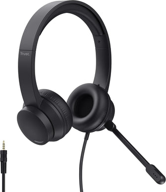 Buy Trust,Trust Ayda On-Ear Wired Headset with Microphone – 3.5mm Jack, Lightweight, Adjustable Headband, 1.8m Cable – For PC, Laptop, Mac, Zoom & Teams – Black - Gadcet UK | UK | London | Scotland | Wales| Near Me | Cheap | Pay In 3 | Headsets