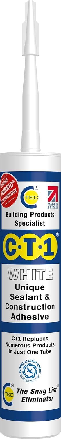 Buy CT1,CT1 TRIBRID Multi-Purpose Sealant & Adhesive, White - 290ml, Odourless, Anti-Mould, Waterproof, Vibration Resistant, Flexible - Ideal for Bathroom, Shower & Window - Gadcet UK | UK | London | Scotland | Wales| Near Me | Cheap | Pay In 3 | Protective Coatings & Sealants