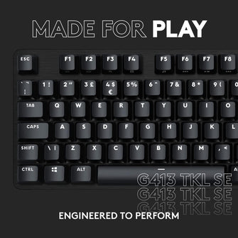 Buy Logitech,Logitech G413 TKL SE Mechanical Gaming Keyboard - Tactile Switches, Backlit, Anti-Ghosting, Windows/macOS Compatible, QWERTY UK Layout, Black - Gadcet UK | UK | London | Scotland | Wales| Ireland | Near Me | Cheap | Pay In 3 | Keyboards