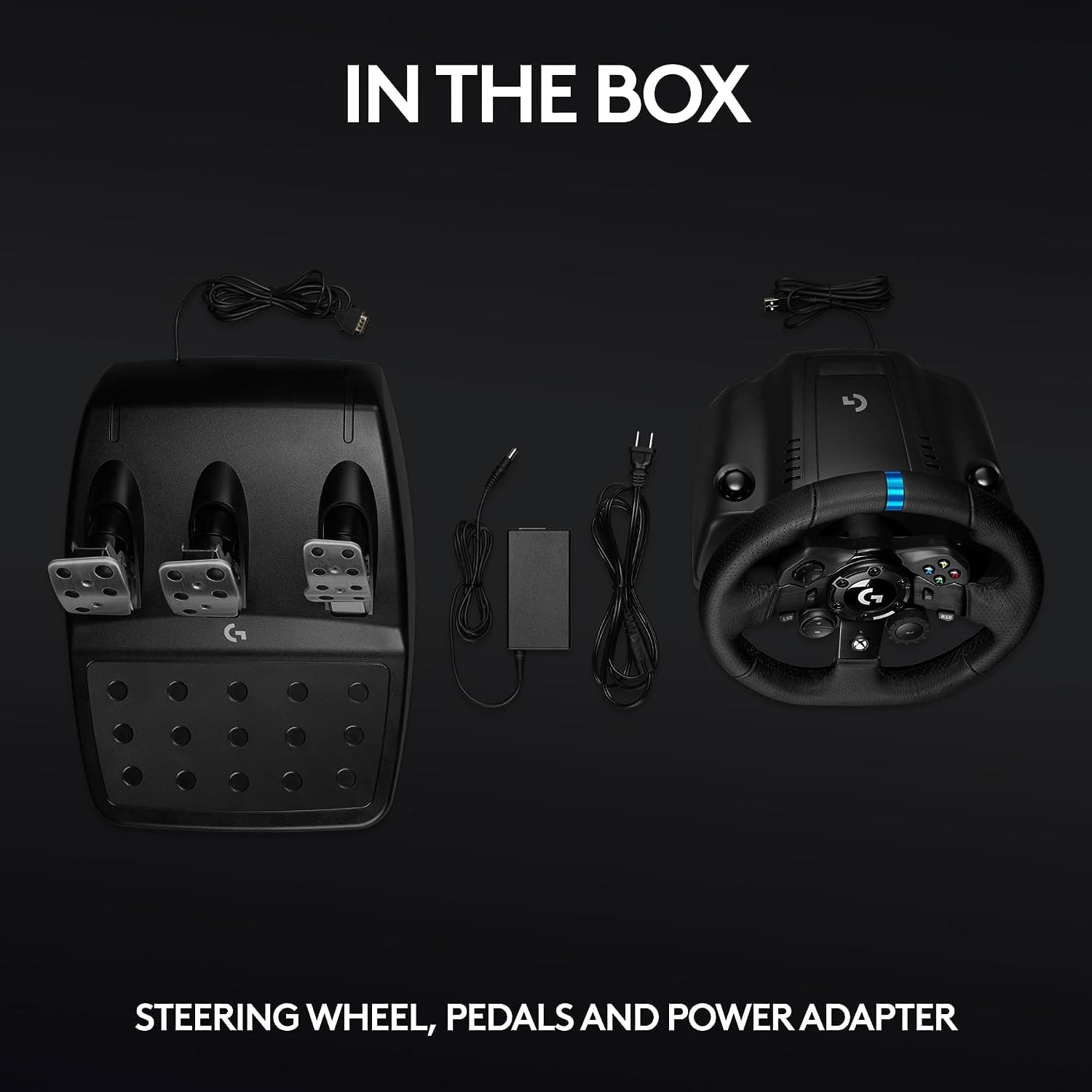 Buy Logitech,Logitech G923 Racing Wheel and Pedals, TRUEFORCE up to 1000 Hz Force Feedback, Responsive Pedal, Dual Clutch Launch Control, Genuine Leather Wheel Cover, for Xbox Series X|S|One, PC - Black - Gadcet UK | UK | London | Scotland | Wales| Ireland | Near Me | Cheap | Pay In 3 | Electronics