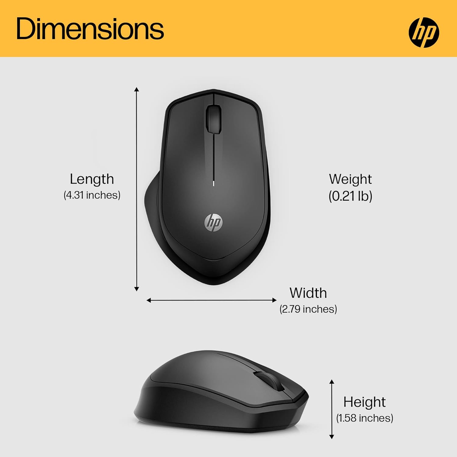 Buy HP,HP 280 Silent Wireless Mouse - Blue Optical Technology, 1600 DPI, Ergonomic Design, USB-A Dongle, Black - Gadcet UK | UK | London | Scotland | Wales| Near Me | Cheap | Pay In 3 | Keyboard & Mouse