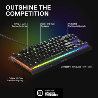 Buy SteelSeries,SteelSeries Apex 3 TKL Wired Gaming Keyboard - Black - Gadcet UK | UK | London | Scotland | Wales| Ireland | Near Me | Cheap | Pay In 3 | Keyboards