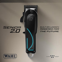 Wahl Senior 2.0 Cord/Cordless Hair Clipper with 8000 RPM Adaptive Speed Motor, DLC High‑Carbon Steel Blade, Click/Free‑Flow Taper Lever, 7 Premium Guide Combs & Power Station