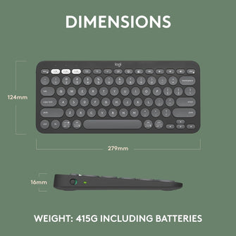Buy Logitech,Logitech Pebble Keys 2 K380s Minimalist Keyboard - Graphite - Gadcet UK | UK | London | Scotland | Wales| Ireland | Near Me | Cheap | Pay In 3 | Keyboards