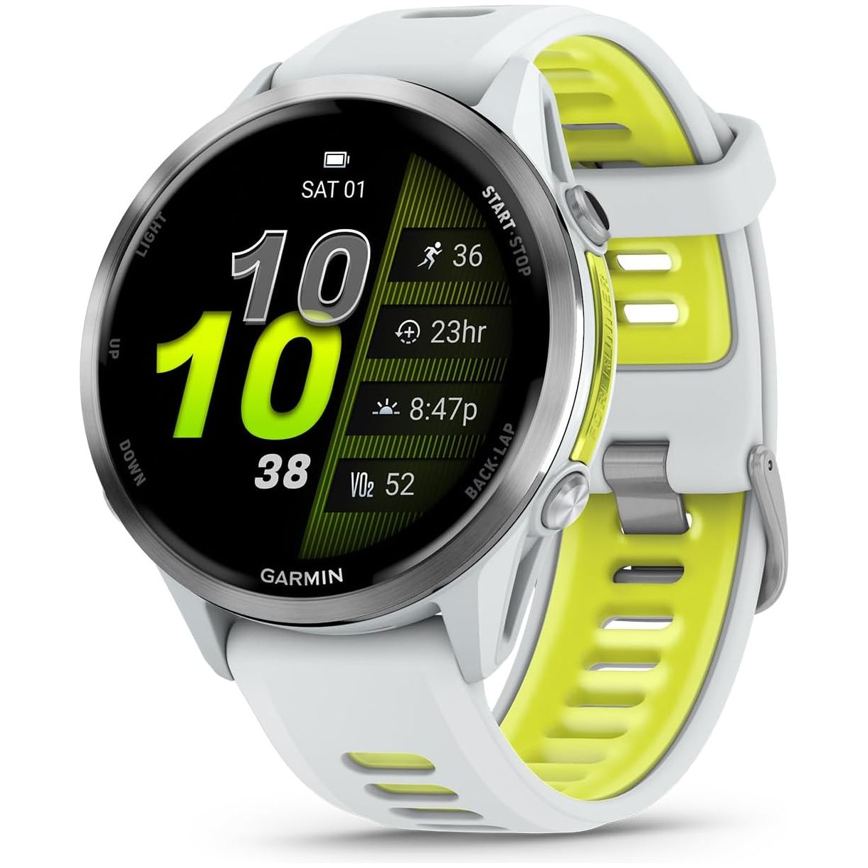 Buy Garmin,Garmin Forerunner 970 – Premium GPS Running & Triathlon Smartwatch with AMOLED Display, Built-in LED Flashlight, Titanium Case, Whitestone/Translucent Amp Yellow Band - Gadcet UK | UK | London | Scotland | Wales| Near Me | Cheap | Pay In 3 | Smart Watches
