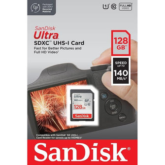 Buy Sandisk,SanDisk 128GB Ultra SDXC card up to 140 MB/s with A1 App Performance UHS-I Class 10 U1 - Gadcet UK | UK | London | Scotland | Wales| Near Me | Cheap | Pay In 3 | Flash Memory Cards
