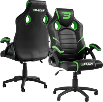 Buy BraZen Puma,Puma Ergonomic Gaming Chair for Adults – PC/Office Computer Chair with High-Back Support – Black & Green - Gadcet UK | UK | London | Scotland | Wales| Near Me | Cheap | Pay In 3 | Office Equipment