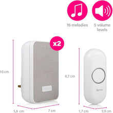 Buy Byron,Byron Wireless Doorbell Set – Twin Pack – Battery Portable and Plug in – 150 m Range - Gadcet UK | UK | London | Scotland | Wales| Near Me | Cheap | Pay In 3 | Electronics
