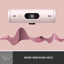 Logitech Brio 500 Full HD Webcam – Auto Light Correction, Dual Mics, Privacy Cover, USB-C, Pink