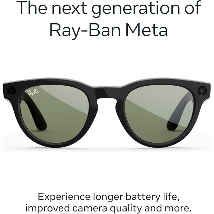 Buy Ray-Ban,Ray-Ban Meta Headliner Gen 2) frame shiny black LENCE G15 GRERay-Ban Meta Headliner Gen 2 Smart Glasses – Shiny Black Frame with G15 Green Lenses - Gadcet UK | UK | London | Scotland | Wales| Near Me | Cheap | Pay In 3 | Smart Glasses