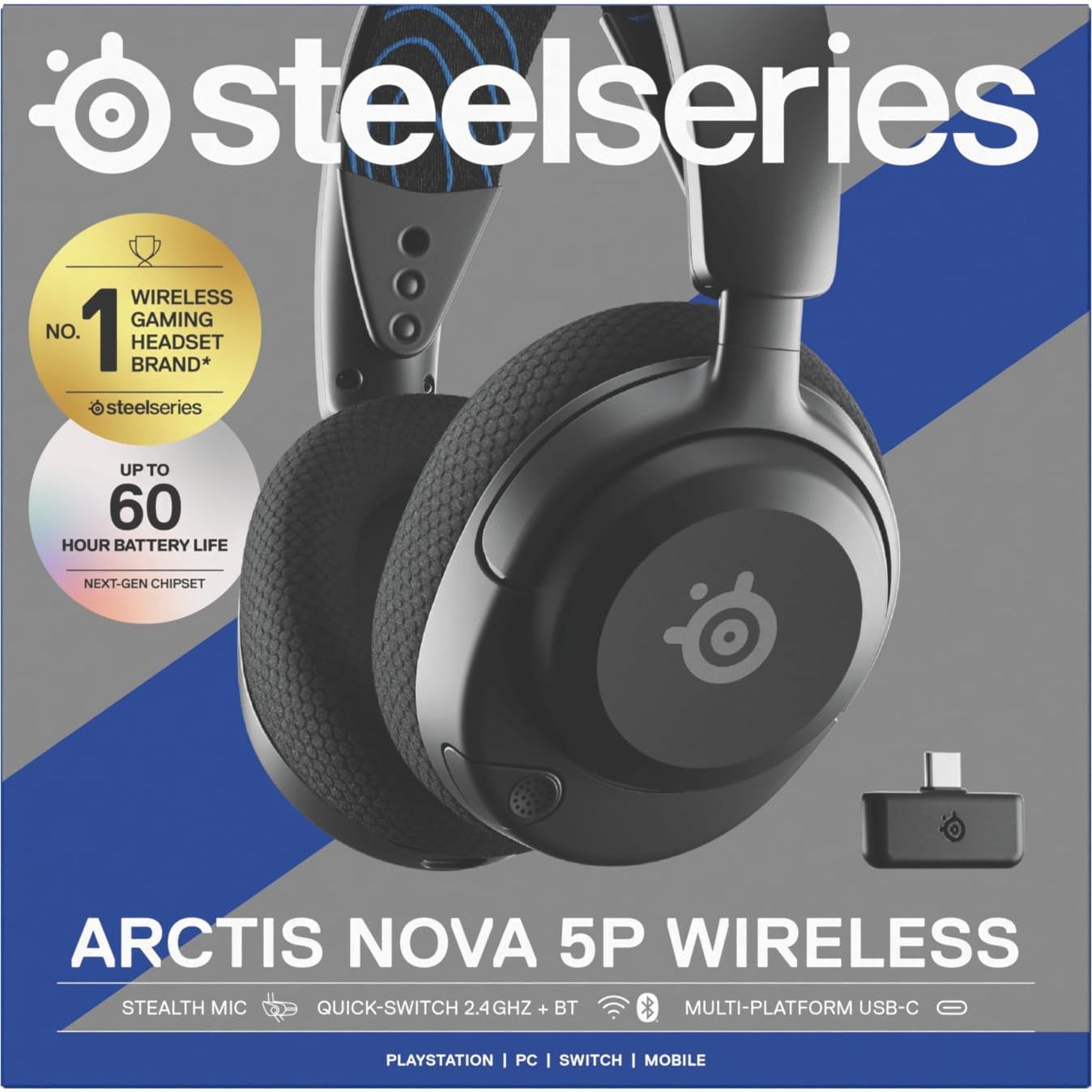 Buy SteelSeries,SteelSeries Arctis Nova 5P Wireless Gaming Headset, 100+ Audio Presets, 60H Battery, 2.4GHz/BT, ClearCast Gen2 Mic, PS5, PS4, PC, Switch, Mobile - Gadcet UK | UK | London | Scotland | Wales| Near Me | Cheap | Pay In 3 | Headphones & Headsets