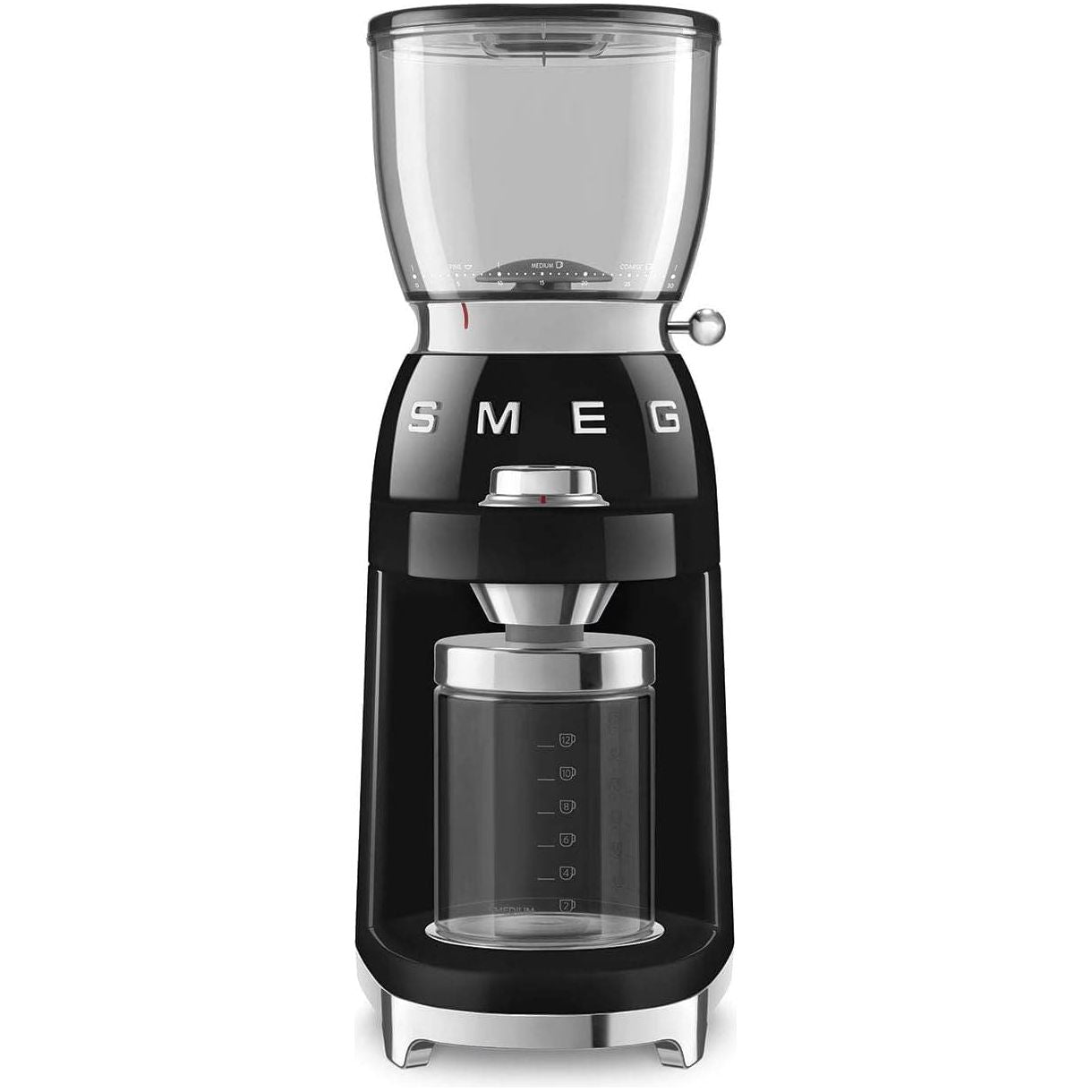 Buy Smeg,Smeg CGF01BLUK Coffee Grinder, Aluminium Construction, 50's Retro Style, 8 Programme Settings and 3 Grinding Grades, Black - Gadcet UK | UK | London | Scotland | Wales| Near Me | Cheap | Pay In 3 | Small Kitchen Appliances