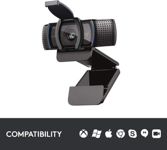 Buy Logitech,Logitech C920S HD Pro Webcam - Full HD 1080p/30fps, Clear Stereo Audio, HD Light Correction, Privacy Shutter, Streaming, Works with Skype, Zoom, FaceTime, PC/Mac/Laptop/Tablet/Xbox - Black - Gadcet UK | UK | London | Scotland | Wales| Near Me | Cheap | Pay In 3 | Webcams