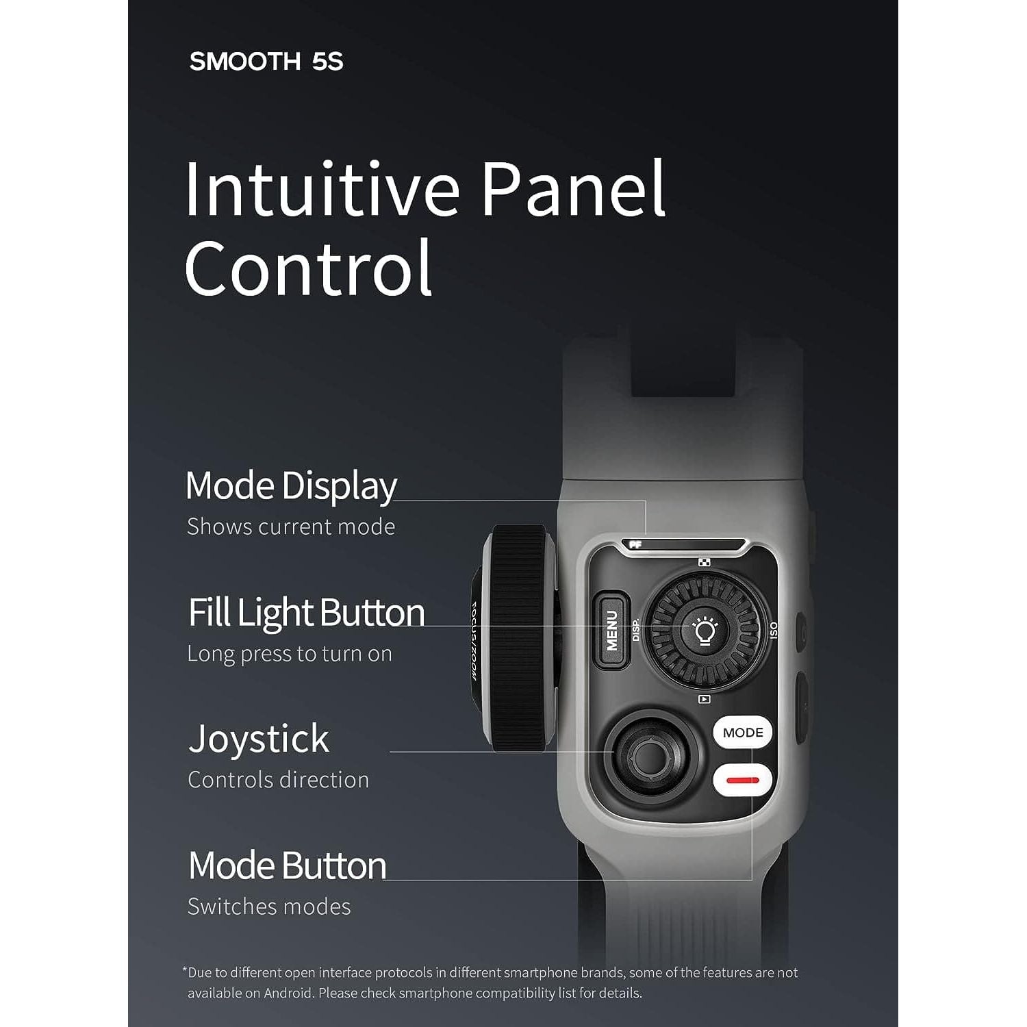Buy ZHIYUN,Zhiyun Smooth 5S - Gimbal Stabilizer for Smartphones - Grey - Gadcet UK | UK | London | Scotland | Wales| Ireland | Near Me | Cheap | Pay In 3 | Camera Parts & Accessories