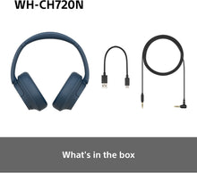 Sony WH-CH720N Wireless Bluetooth Noise Cancelling Over-Ear Headphones, Ambient Sound Mode, Lightweight Design, up to 50 hr battery life, iOS & Android - Blue