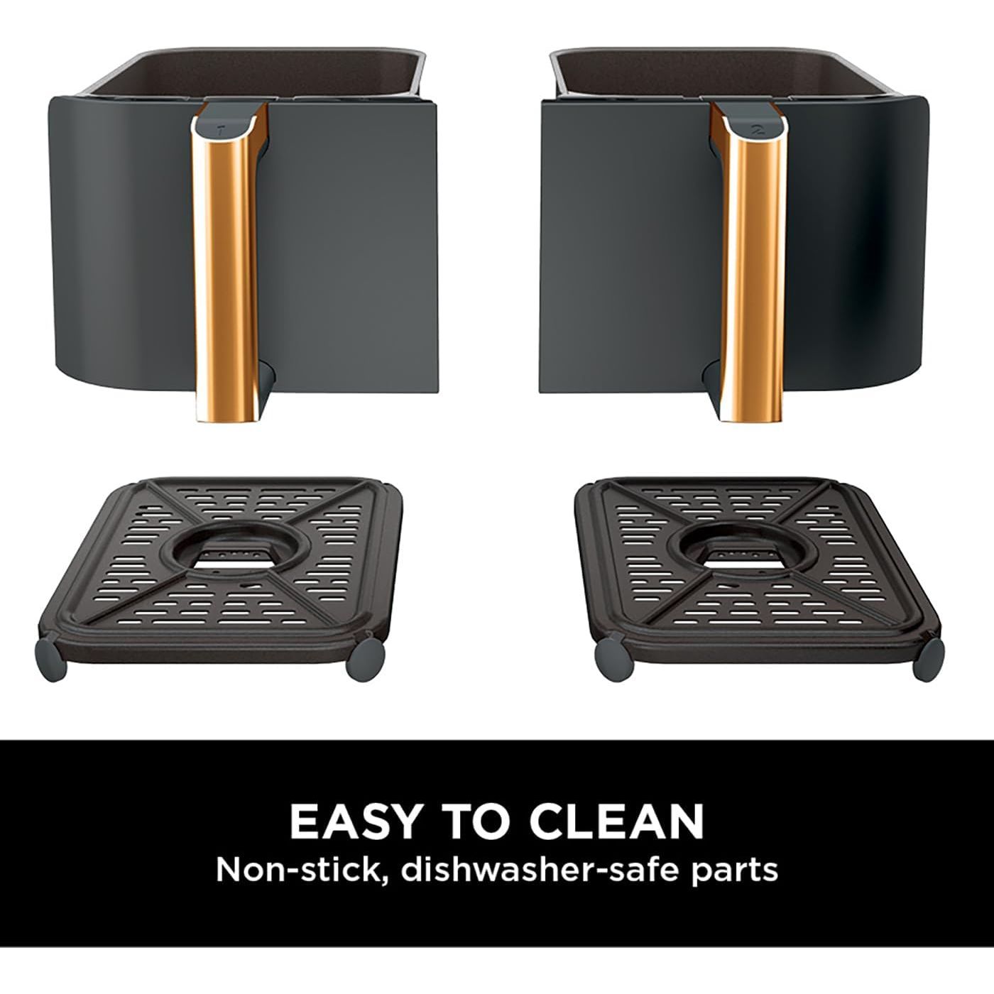 Buy Ninja,Ninja Foodi MAX Dual Zone Air Fryer, 9.5L, 6-in-1, 2 Drawers, No Oil, Nonstick Baskets, Copper/Black - AF400UKCP - Gadcet UK | UK | London | Scotland | Wales| Near Me | Cheap | Pay In 3 | Air Fryer & Grill