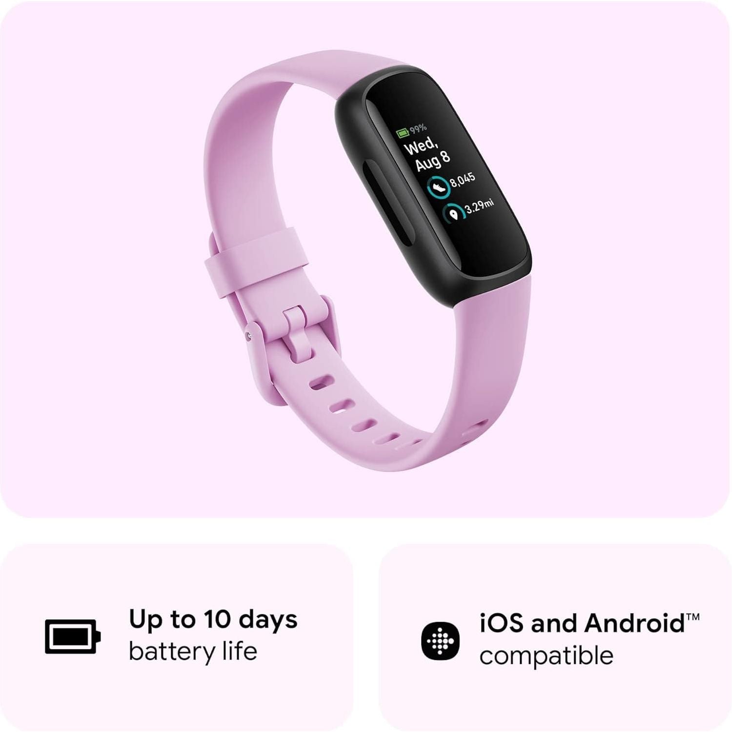 Buy Fitbit,Fitbit Inspire 3 Fitness Tracker - Lilac - Gadcet UK | UK | London | Scotland | Wales| Near Me | Cheap | Pay In 3 | Smartwatch