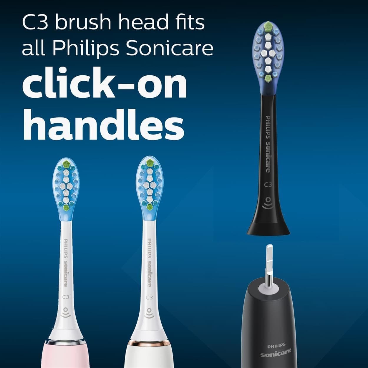 Buy Philips,Philips Sonicare Original C3 Premium Plaque Defence Standard Sonic Toothbrush Heads - 4 Pack in Black (Model HX9044/33) (Packing May Vary) - Gadcet UK | UK | London | Scotland | Wales| Near Me | Cheap | Pay In 3 | Toothbrush