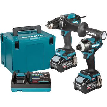 Makita DK0249G201 40Vmax XGT Brushless Twin Kit – HP003G Combi Drill, TD004G Impact Driver, 2 × 4.0Ah Batteries & Makpac Type 4 Case