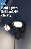 Ring Floodlight Cam Pro Newest Gen Black – Retinal 4K Outdoor Security Camera with 10x Enhanced Zoom