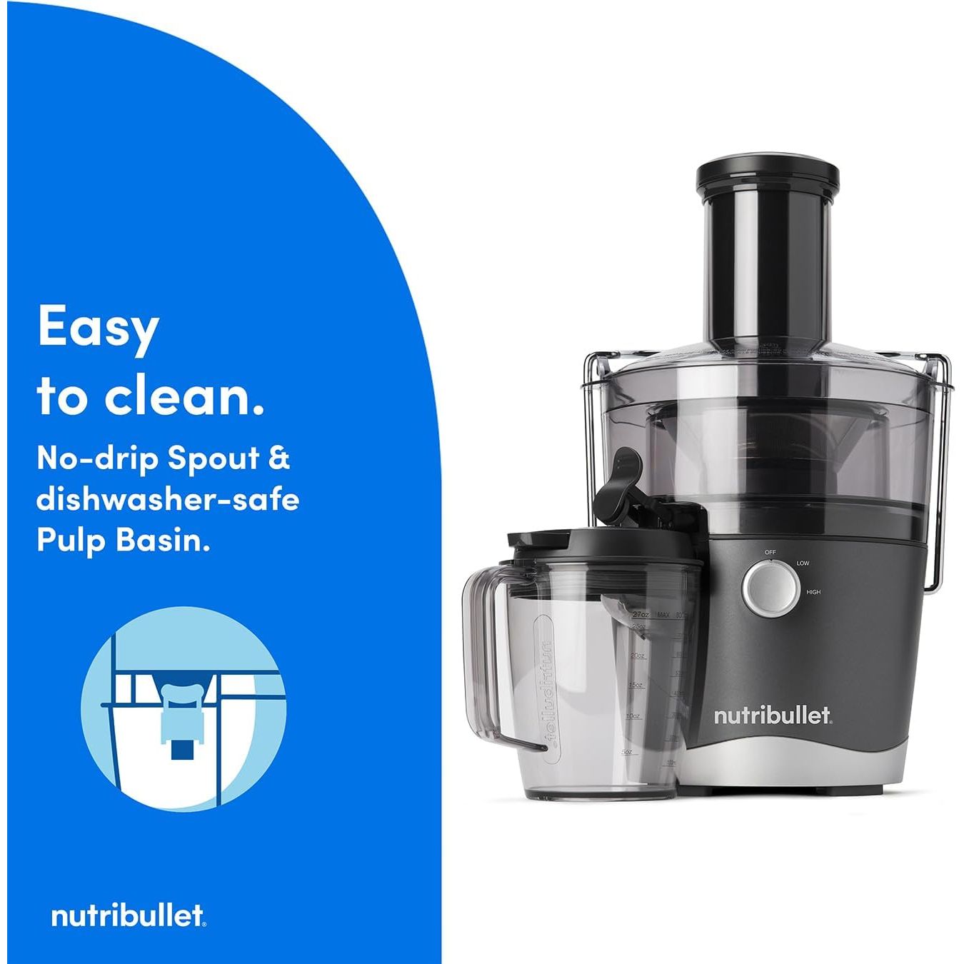 Buy Nutribullet,nutribullet 800W Centrifugal Juicer – 8 Piece Set | 1.5L Pulp Basin | 800ml Juicer Pitcher | Two Speeds | 3" Wide Feed Chute | No-Drip Spout | Dishwasher Safe - Gadcet UK | UK | London | Scotland | Wales| Near Me | Cheap | Pay In 3 | Juicers