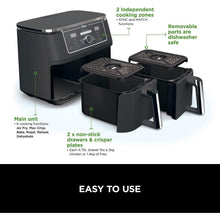 Buy Ninja,Ninja Foodi MAX Dual Zone Digital Air Fryer, 2 Drawers, 9.5L, 6-in-1, Uses No Oil, Max Crisp, Roast, Bake, Reheat, Dehydrate, Cook 8 Portions, Non-Stick Dishwasher Safe Baskets, Black AF400UK - Gadcet UK | UK | London | Scotland | Wales| Near Me | Cheap | Pay In 3 | Kitchen Appliances