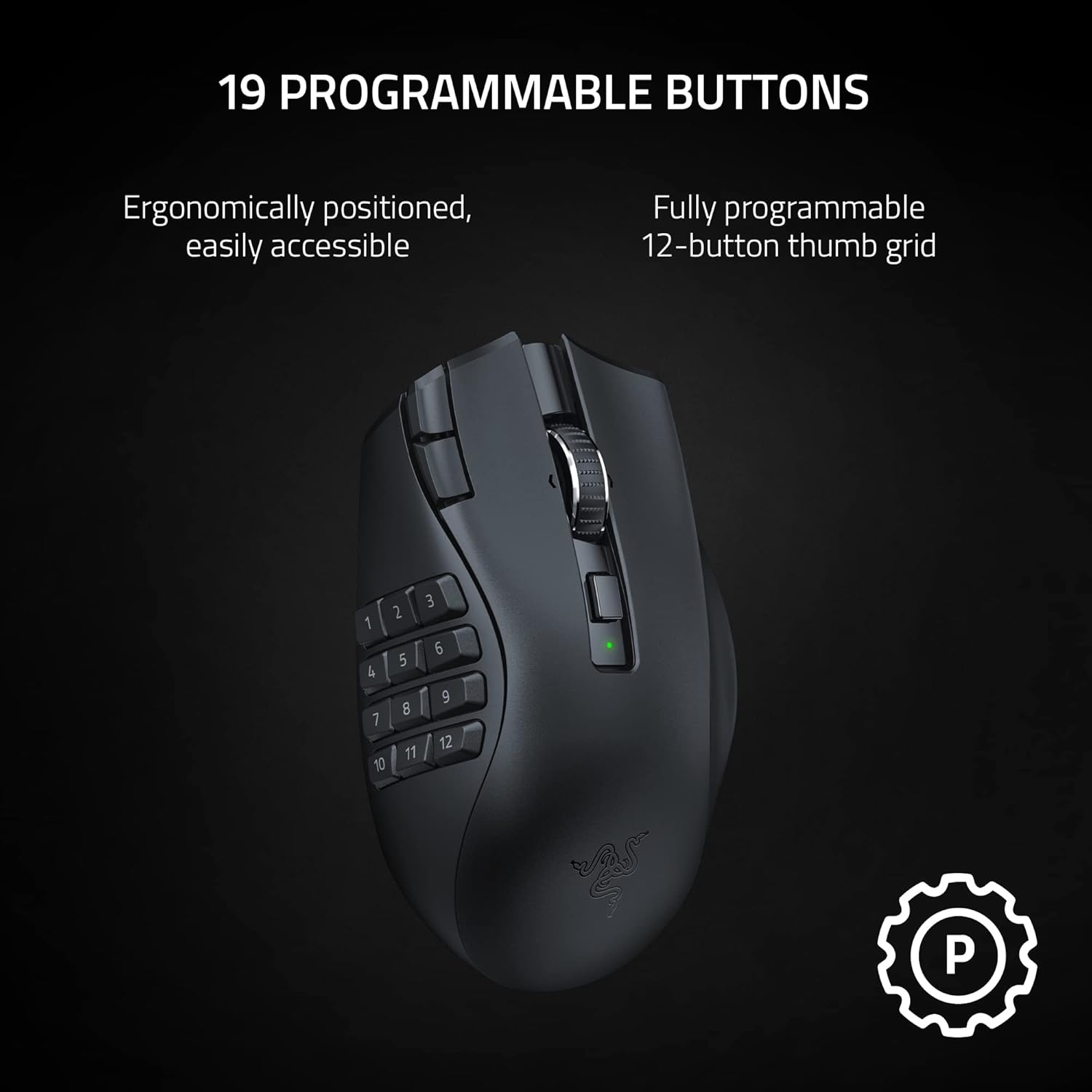 Buy Razer,Razer Naga V2 HyperSpeed Wireless MMO Gaming Mouse, 19 Programmable Buttons, 250H Battery, Focus Pro 30K Sensor, 2.4GHz Wireless, Black - Gadcet UK | UK | London | Scotland | Wales| Near Me | Cheap | Pay In 3 | Mice & Trackballs