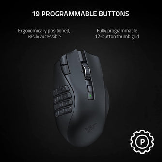 Buy Alann Trading Limited,Razer Naga V2 HyperSpeed - Ergonomic Wireless MMO Gaming Mouse (with 19 Programmable Buttons, HyperSpeed Wireless (2.4 GHz), Up to 250 Hours of Battery Life, Focus Pro 30 K Optical Sensor) Black - Gadcet UK | UK | London | Scotland | Wales| Near Me | Cheap | Pay In 3 | Mice & Trackballs