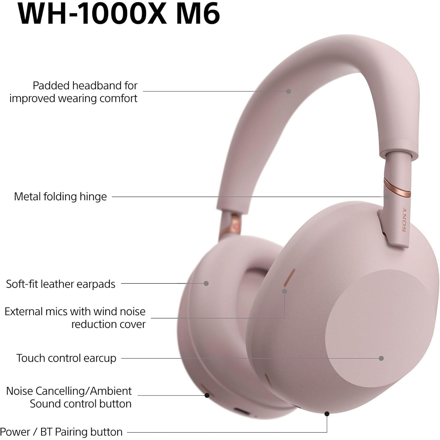 Buy Sony,Sony WH-1000XM6 Sand Pink Wireless Noise Cancelling Over-Ear Headphones - Gadcet UK | UK | London | Scotland | Wales| Near Me | Cheap | Pay In 3 | Headphones & Headset