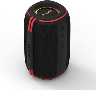 Groov-e Wave Glow Wireless Speaker – 10W Portable Bluetooth Speaker with LED Lights, 8H Playback, Black