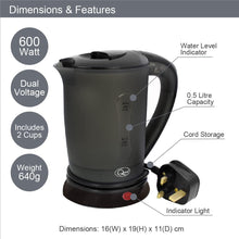 Buy Quest,Quest Black Travel Kettle with 2 Cups – Portable, Lightweight, Dual Voltage - Gadcet UK | UK | London | Scotland | Wales| Near Me | Cheap | Pay In 3 | Electric Kettles