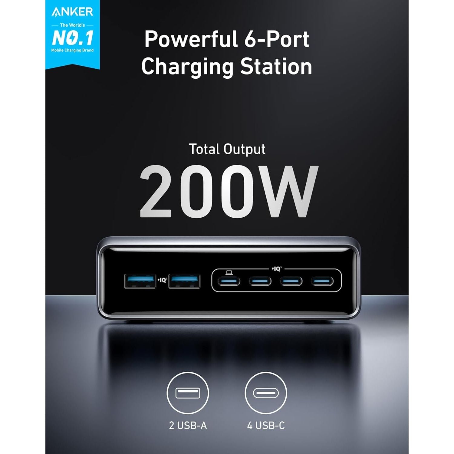 Buy Anker,Anker Prime 200W 6-Port GaN Charging Station – 4 USB-C & 2 USB-A Fast Desktop Charger - Gadcet UK | UK | London | Scotland | Wales| Near Me | Cheap | Pay In 3 | Power Adapters