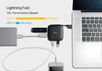 TP-Link UH400 USB 3.0 4-Port Portable Data Hub – Compact & High-Speed Connectivity