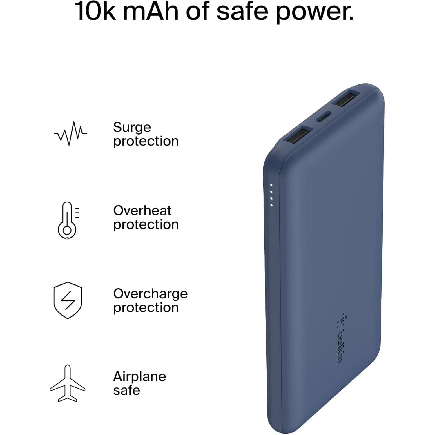 Buy Belkin,Belkin USB C Portable Power Bank (10000 mAh with 1 USB C Port and 2 USB A Ports for up to 15W Charging for iPhone, Android, AirPods, iPad, and More) – Blue - Gadcet UK | UK | London | Scotland | Wales| Ireland | Near Me | Cheap | Pay In 3 | Power Adapters & Chargers