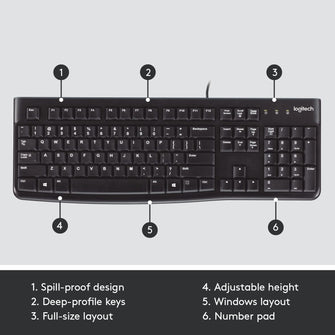 Buy Logitech,Logitech K120 Wired Keyboard for Windows - QWERTY UK English Layout - Black - Gadcet UK | UK | London | Scotland | Wales| Ireland | Near Me | Cheap | Pay In 3 | Keyboard & Mouse