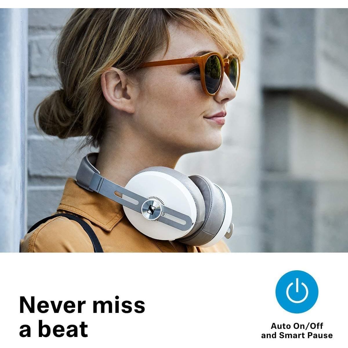SENHEISER,Sennheiser Momentum 3 Wireless - Active Noise Cancelling Headphones with Alexa, Auto On/Off, Smart Pause Functionality and Smart Control App - White - Gadcet.com
