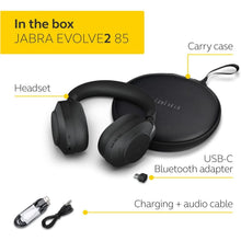 Buy Jabra,Jabra Evolve2 85 Wireless PC Headset – Noise Cancelling UC Certified Stereo Headphones With Long-Lasting Battery – USB-C Bluetooth Adapter – Black - Gadcet UK | UK | London | Scotland | Wales| Near Me | Cheap | Pay In 3 | Headphones & Earphones