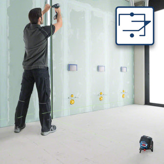 Bosch Professional 12V System Laser Level GCL 2-50 CG (1 battery 12V + charger, green laser, interior, w/app function, mount, visible working range: up to 20m, in L-Boxx)