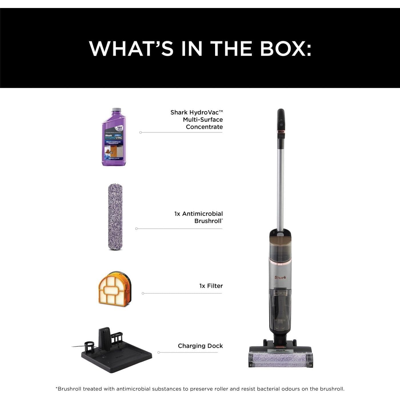 Buy VAX,Shark HydroVac Cordless Hard Floor Cleaner with Antimicrobial Brush-Roll & Odour-Neutralising Multi-Surface Solution, Self-Cleaning, Vacuums & Mops Wet & Dry Messes, Grey WD210UK - Gadcet UK | UK | London | Scotland | Wales| Ireland | Near Me | Cheap | Pay In 3 | Vacuum Cleaner