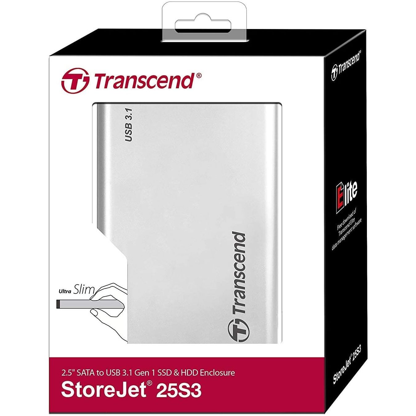 Buy Transcend,Transcend 2.5" SATA III SSD/HDD Enclosure USB 3.1 Gen 1 – TS0GSJ25S3 - Gadcet UK | UK | London | Scotland | Wales| Near Me | Cheap | Pay In 3 | Data Storage & External Drives
