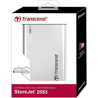 Buy Transcend,Transcend 2.5" SATA III SSD/HDD Enclosure USB 3.1 Gen 1 – TS0GSJ25S3 - Gadcet UK | UK | London | Scotland | Wales| Near Me | Cheap | Pay In 3 | Data Storage & External Drives