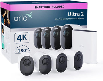 Buy Arlo,Arlo Ultra 2 Wireless Smart Security System with Four 4K HDR Indoor or Outdoor Cameras 4 Camera Kit - White - Gadcet UK | UK | London | Scotland | Wales| Ireland | Near Me | Cheap | Pay In 3 | Surveillance Cameras